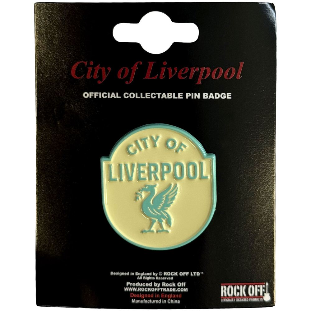 The Beatles - City Of Liverpool Emblem Cyan Pin - Yellow/Blue